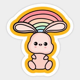 Kawaii rainbow bunny Sticker